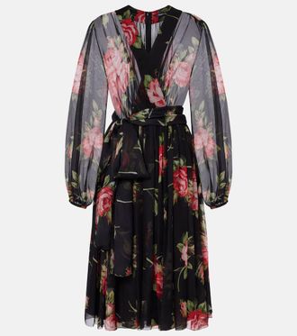 Dolce & Gabbana Floral silk midi dress