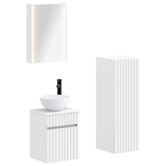 vidaXL Juego De Muebles De Ba&ntilde;o 4 Pcs Blanco Vidaxl