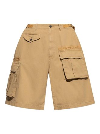 Dsquared2 cargo-pocket logo-plaque shorts - men - Cotton - 44 - Brown