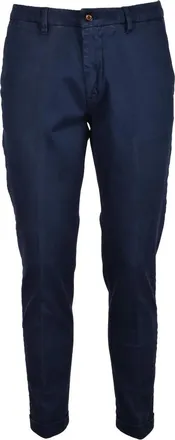 Laboratori Italiani Slim-Fit Blue Trousers With Tapered Leg And Subtle Sheen
