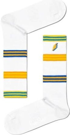 Happy Socks Socks, female, White, Size: S Lightning Bolt Crew Socks