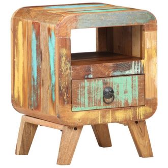 vidaXL Mesita De Noche De Madera Maciza Reciclada 30x30x41 Cm Vidaxl