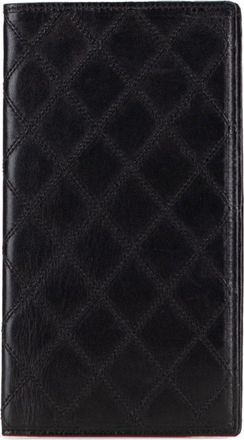 Chanel Black Leather Long Bill Wallet (Bi-Fold) (Pre-Owned)