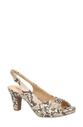 Easy Street Saturn Slingback Sandal in Taupe Snake at Nordstrom, Size 6.5