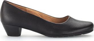 Gabor Klassieke Comfortabele Zwarte Leren Hakken - Dames - Pumps - Zwart - 40 1/2 EU - Leer - Schoenen