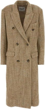 Isabel Marant Pilda Jas - Dames - Mantel - Beige - S - Wol - Jassen