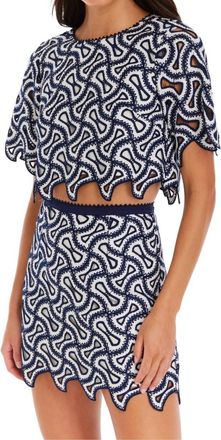 Allison New York Saddie Mini Skirt In Navy/ivory