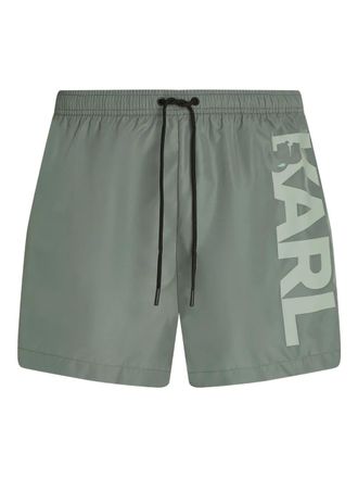 Karl Lagerfeld logo swim short - men - Polyester - S - Green