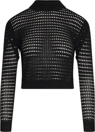 John Richmond Cropped Top - Dames - Longsleeves - Zwart - S - Tops