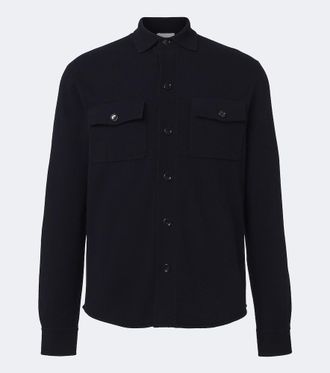 Allude Knitted wool and cashmere shirt
