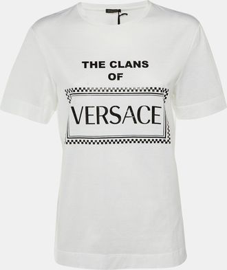 Versace White The Clans Of Versace Cotton Crew Neck T-Shirt