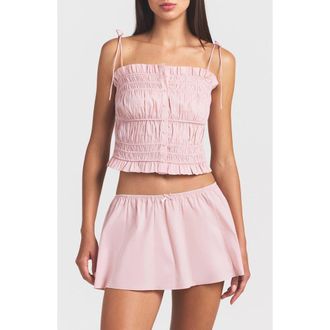 SKIMS Poplin Apparel Ruffle Camisole in Dusty Pink at Nordstrom, Size Xx-Small