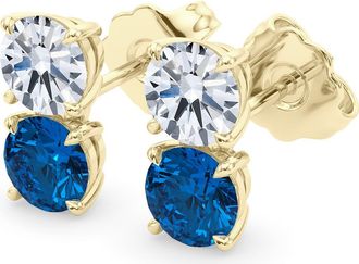 HauteCarat Double Birthstone Earrings in 18K Yellow Gold at Nordstrom