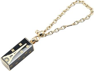 Chanel Pre-owned Accessories, female, Black, Size: ONE SIZE Pre-owned Enamel Eiffel Tower Bag Charm