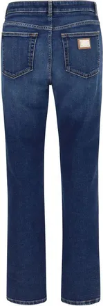 Dolce & Gabbana Womens Blue Cotton Straight-Leg Jeans Clothing