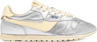 Autry Laminated Low-Top Sneakers with Contrasting Leather Accents