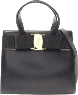 Ferragamo Pre-owned Handbag - Dames - Vintage Handtas - Zwart - ONE Size - Leer - Vintage