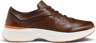 Santoni Heren leren sneaker - Heren - Sneakers - Bruin - 43 EU - Leer - Schoenen