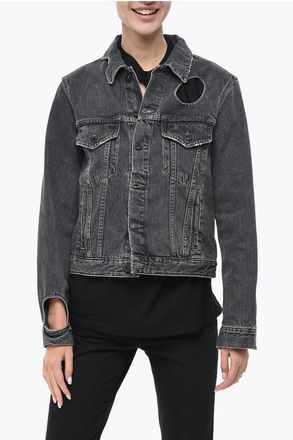 Off-white PERMANENT Denim Jacket METEOR with Cut-out size 40