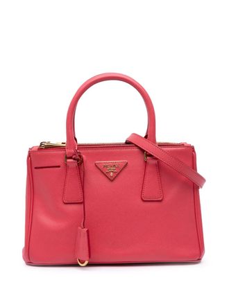 Prada 2010-2025 medium Saffiano Lux Galleria Double Zip tas - Roze