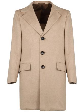 Kiton single-breasted coat - men - Other fibres/Cashmere/Cashmere/other fibers - 50 - Neutrals