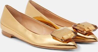 Gianvito Rossi Jaipur embellished leather ballet flats