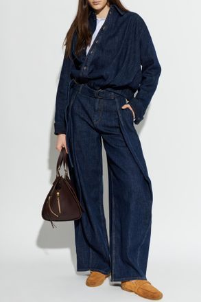 Loewe Denim Shirt, Womens, Navy Blue