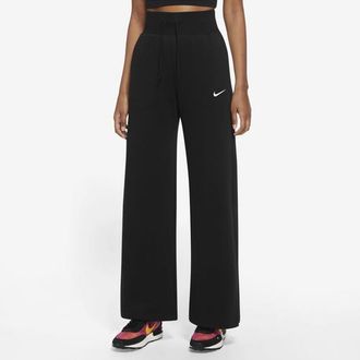 Nike Womens Phoenix High Rise Wide Pants - Black/White Size XL