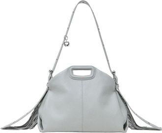Maje Grained leather Miss M bag in Light Grey at Nordstrom, Size Medium