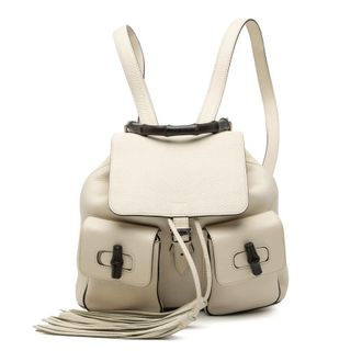 Gucci Pre-owned Gucci Large Calfskin Bamboo Tassel Drawstring Backpack Ladies D6PFMIH2IBFDON5S