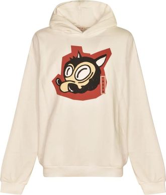 Marni Hooded Sweatshirt - Heren - Hoodies - Beige - L - Katoen - Hoodies & sweatvesten