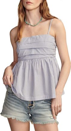 Lucky Brand Cotton Poplin Top in Blue Stripe at Nordstrom Rack, Size Medium