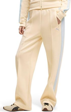 Puma T7 Always On Straight Leg Track Pants in Buttercream/creme De Mint at Nordstrom, Size X-Large