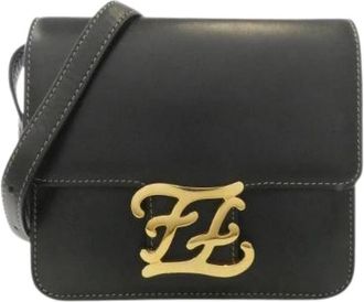 Fendi Pre-owned Calligraphy Calf Shoulder Bag - Dames - Vintage Schoudertas - Zwart - ONE Size - Leer - Vintage