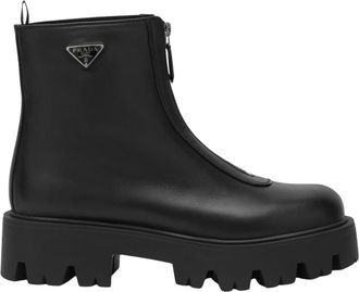 Prada Stivale - Dames - Enkellaarsjes - Zwart - 37 1/2 EU - Schoenen