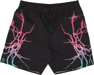Phobia Archive Bicolor Lightning Print Zwemshorts - Heren - Strandmode - Zwart - XS - Polyester - Badmode