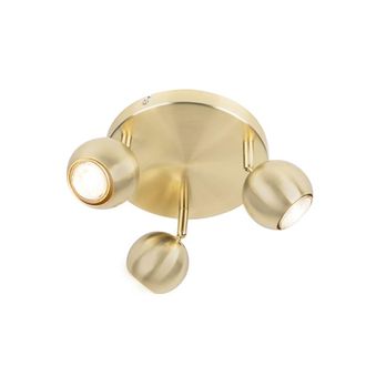 QAZQA Plaf&oacute;n redondo retro lat&oacute;n 3 luces