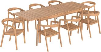 Rendez-Vous D&eacute;co Mesa y sillas de jard&iacute;n para 8-10 personas en madera de teca maciza