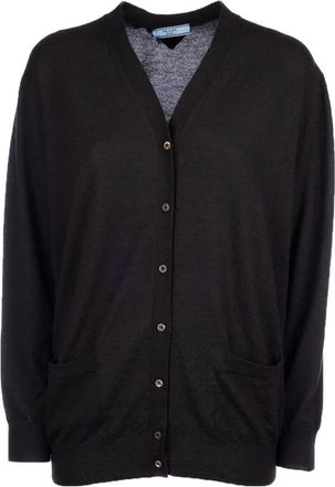 Prada Cashmere Knitwear, female, Brown, Size: XS Cashmere Cardigan