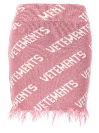 VETEMENTS Womens Iconic Lurex Monogram Skirt