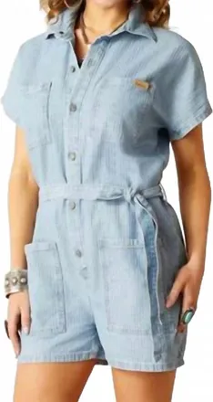 Ariat Virginia Romper In Herringbone Denim