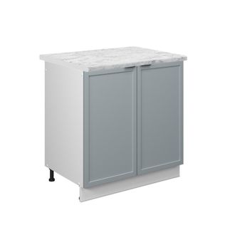 Vicco Armario Bajo Para Fregadero Fame-line, Azul Claro-gris, 80 Cm, Et M&aacute;rmol Vicco