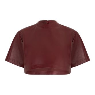 Balenciaga Cropped T-Shirt - female - Balenciaga - Blouses - Red - S - Blouses & Shirts