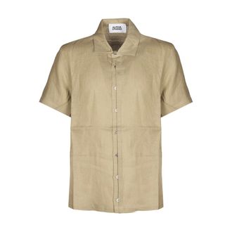 Alpha Studio Short Sleeve Shirts, male, Brown, Size: 3XL m/m Short Sleeve Shirt