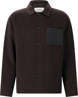 Arma Jur Overshirt - Heren - Casual Overhemden - Bruin - M - Wol - Overhemden