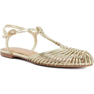 Dune London Harmoni Ankle Strap Sandal in Gold at Nordstrom, Size 6.5Us