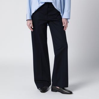 Pantaloni Torino Francoise blue cotton blend trousers