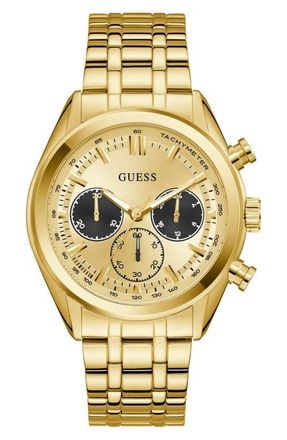 Guess Dawson Chronograph Bracelet Watch, 44mm in Gold Tone at Nordstrom