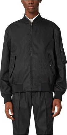 Valentino Garavani Iconographe Jacquard Bomberjack - Heren - Bomber jackets - Zwart - L - Polyester - Jassen
