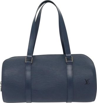 Louis Vuitton Soufflot Handbag Epi Leather Blue Leather Handbag (Pre-Owned)